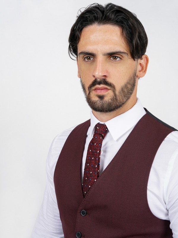 Colete clássico liso slim fit vegan fabric Colete clássico liso slim fit vegan fabric