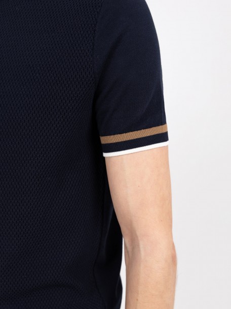 Polo de malha estruturada em algodão Polo de malha estruturada em algodão