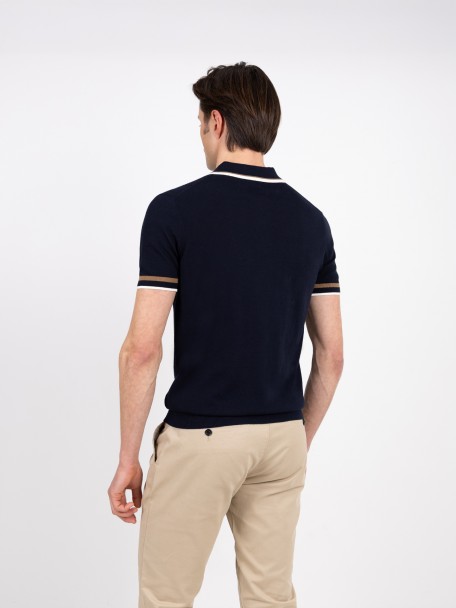 Polo de malha estruturada em algodão Polo de malha estruturada em algodão