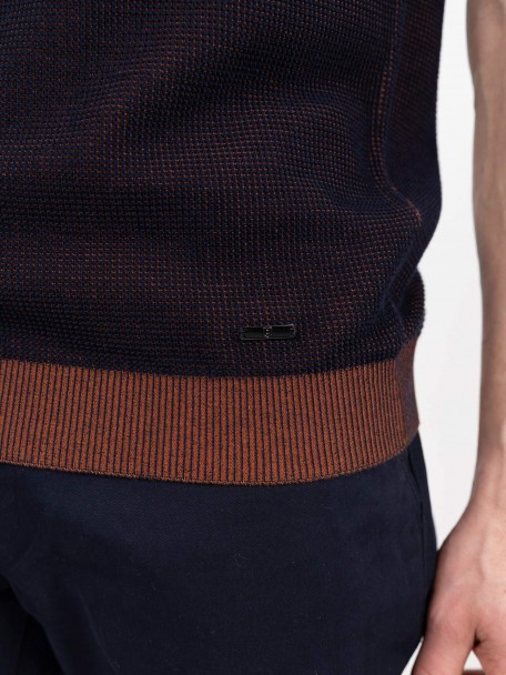 Polo de malha estruturada em algodão Polo de malha estruturada em algodão