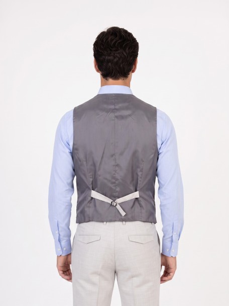 Fato liso slim fit com colete Fato liso slim fit com colete