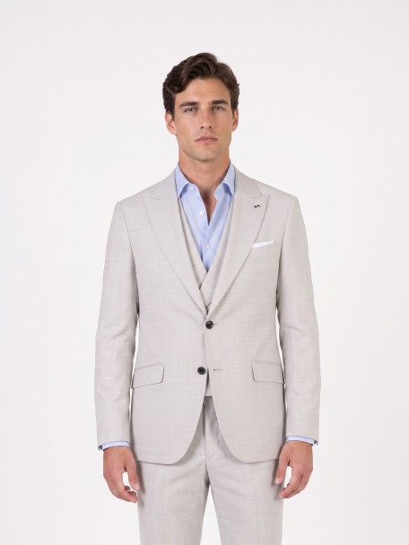 Fato liso slim fit com colete Fato liso slim fit com colete