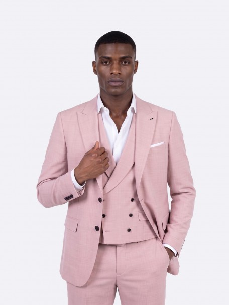 Traje liso de corte slim con chaleco Traje liso de corte slim con chaleco