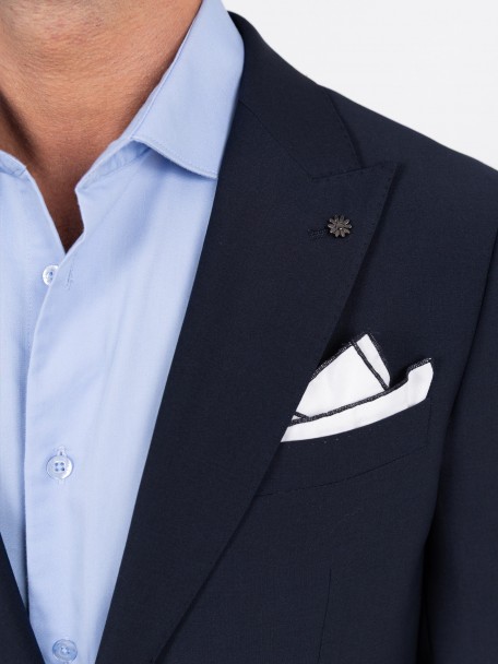 Fato liso slim fit com lã Fato liso slim fit com lã