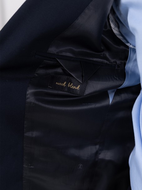 Fato liso slim fit com lã Fato liso slim fit com lã