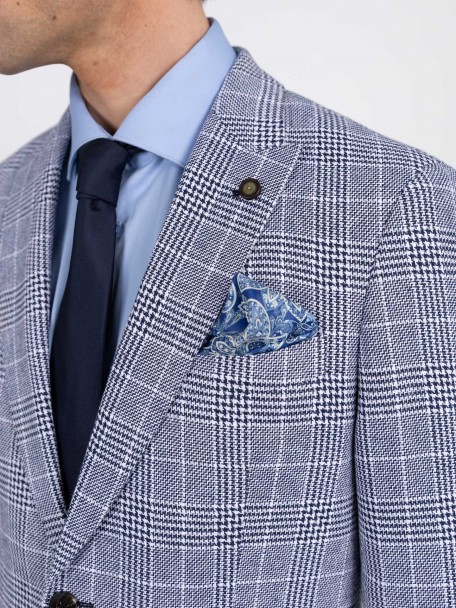 Checked blazer with linen Checked blazer with linen