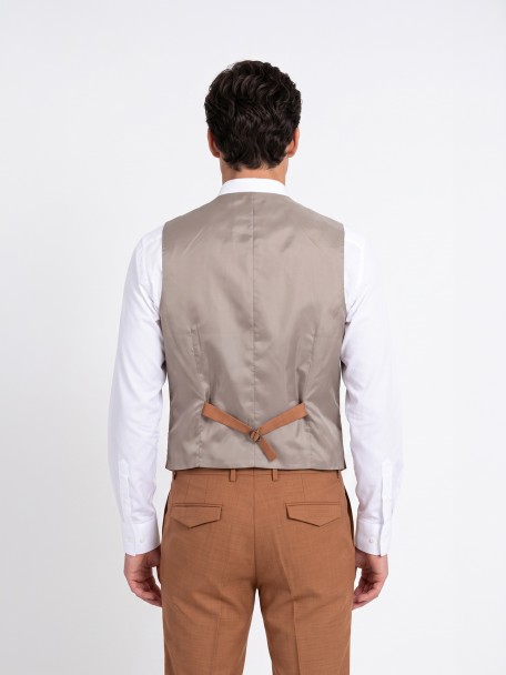 Fato liso slim fit com colete Fato liso slim fit com colete