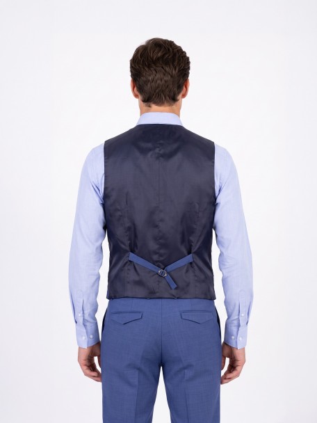 Fato liso slim fit com colete Fato liso slim fit com colete