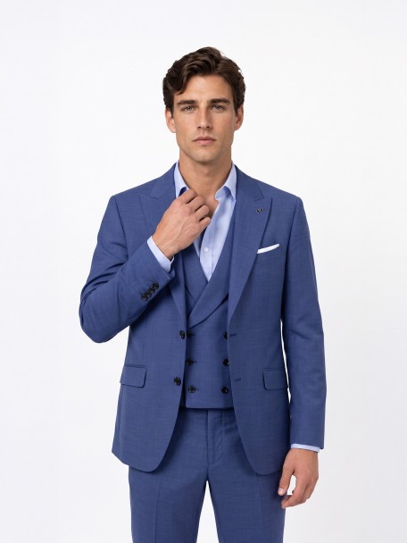 Fato liso slim fit com colete Fato liso slim fit com colete