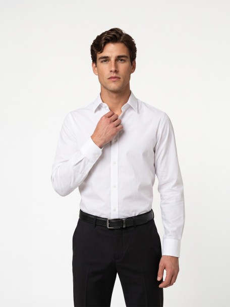 Regular fit plain elegant shirt