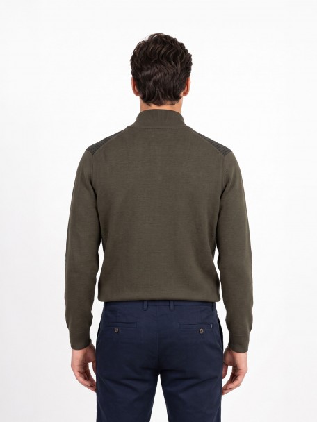 Camisola de malha com meio fecho Camisola de malha com meio fecho