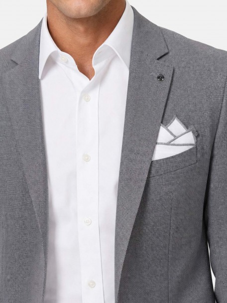 Fato de micro padrão regular fit com lã Fato de micro padrão regular fit com lã
