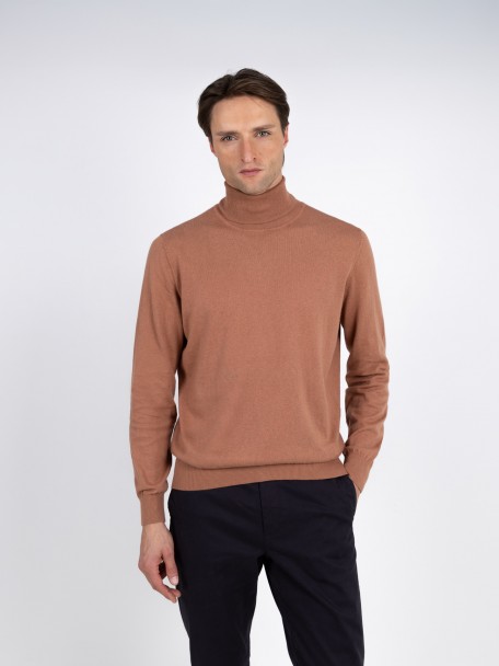 Jersey de cuello alto de algod�n y cachemira
