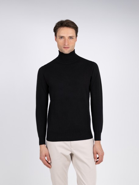 Camisola de gola alta algod�o e caxemira