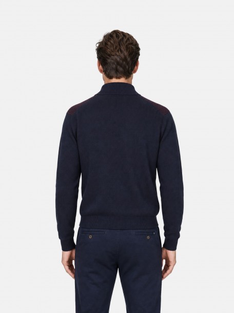 Camisola de malha com meio fecho Camisola de malha com meio fecho