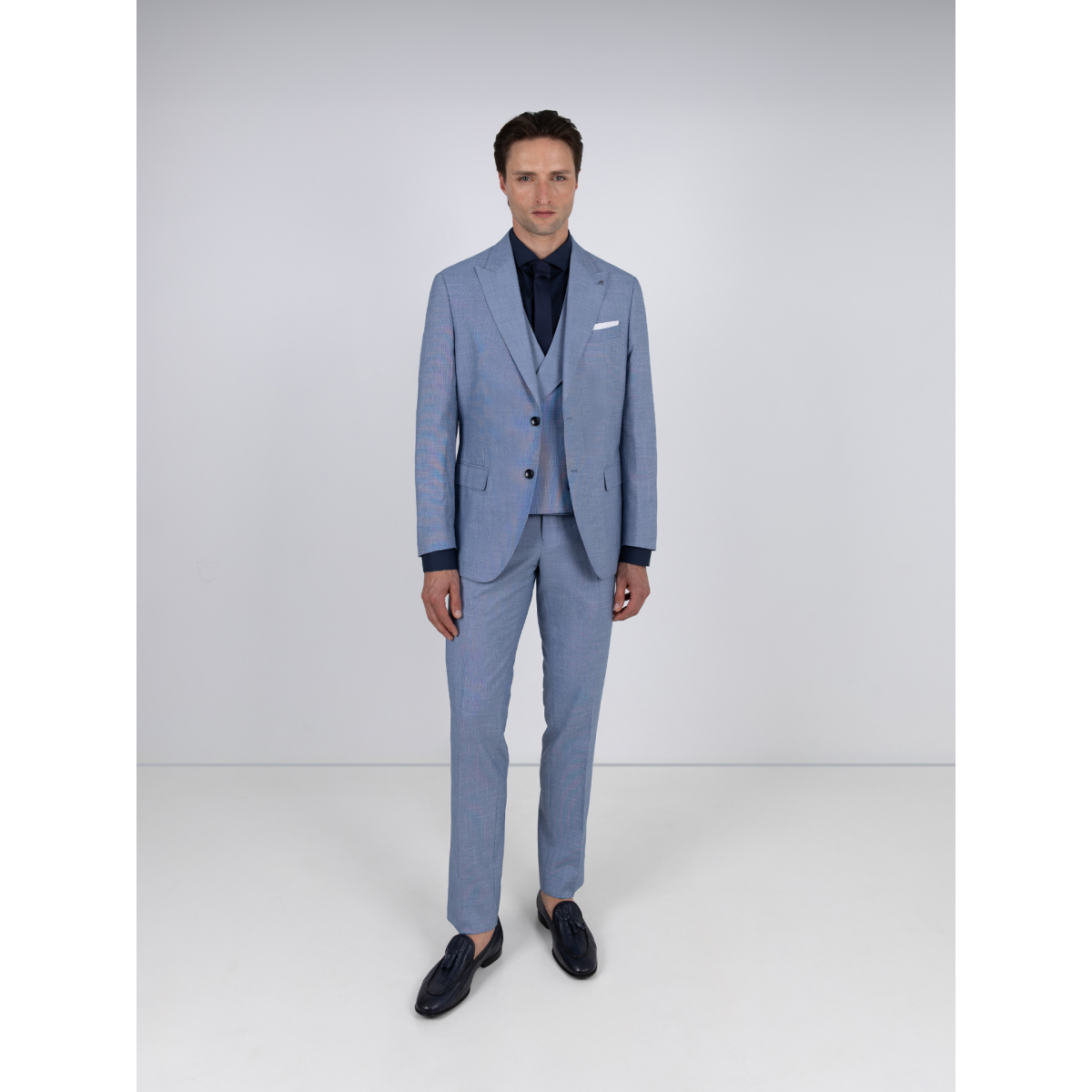 Micro pattern slim fit - FAT1011AZULCLARO - Suits Inc