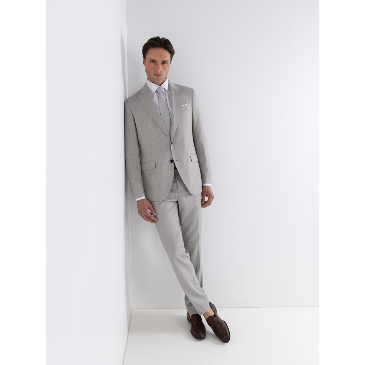 Slim fit cut suit micro pattern - FAT1013CINZACLARO - Suits Inc