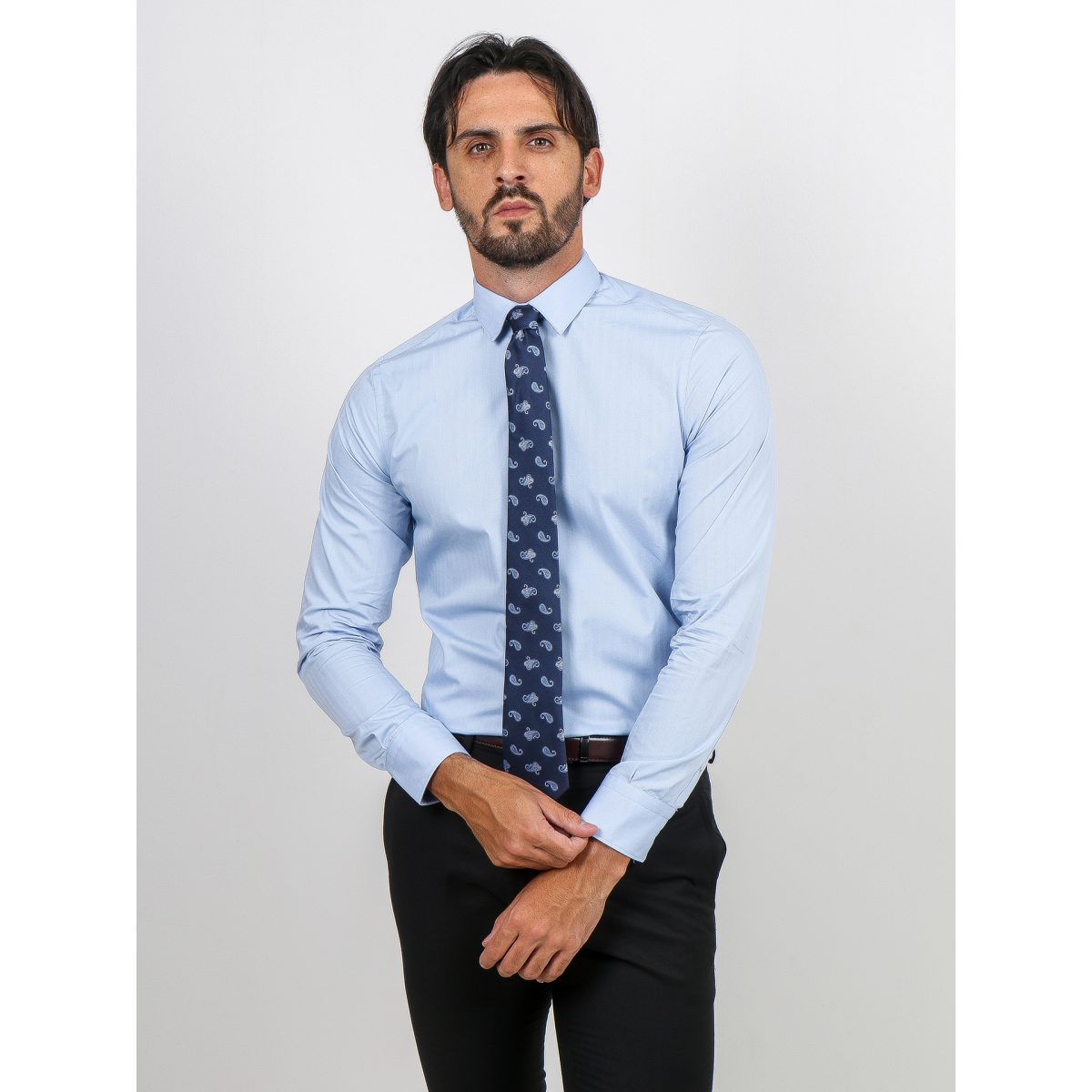 GORDON HERRINGBONE PRINT SPORT SHIRT