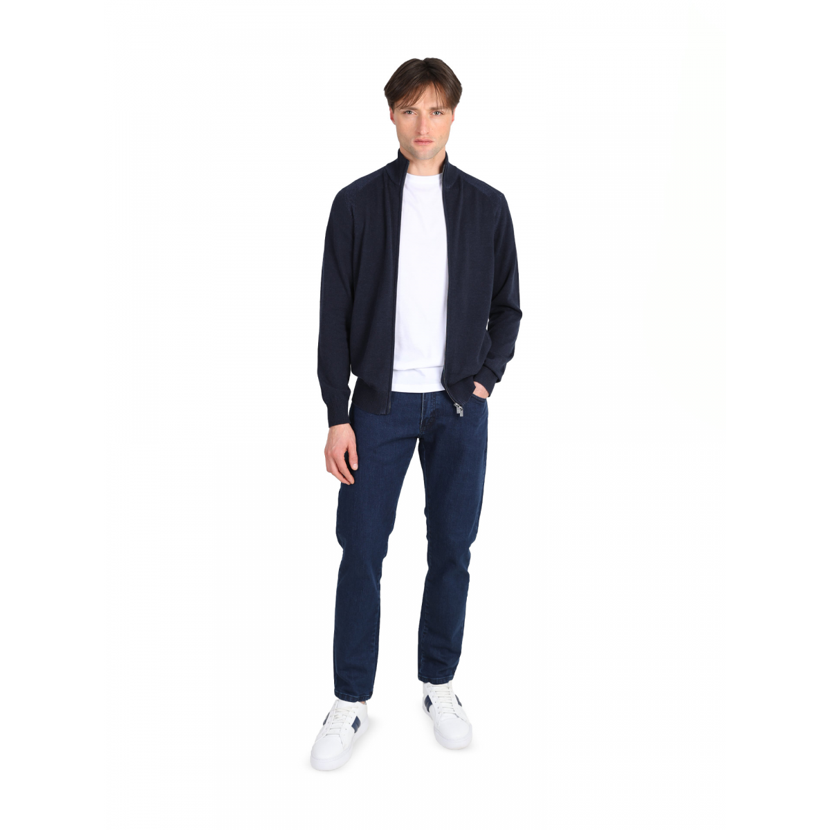100% cotton knitted jacket - MAL0380AZULMARINHO | Suits Inc